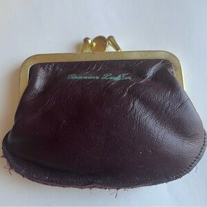 Genuine Leather Deep Burgundy  Coin Purse